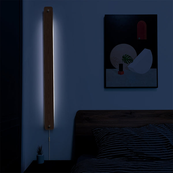 Modern LED Wall Light, Handcrafted Wood & Acrylic Full Color Lit RGB Ambient Lamp -For Bedroom, living room, corridor, Entryway, gaming room