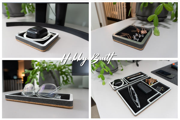 Modern Aluminum Desktop Organization Catch All Storage Tray